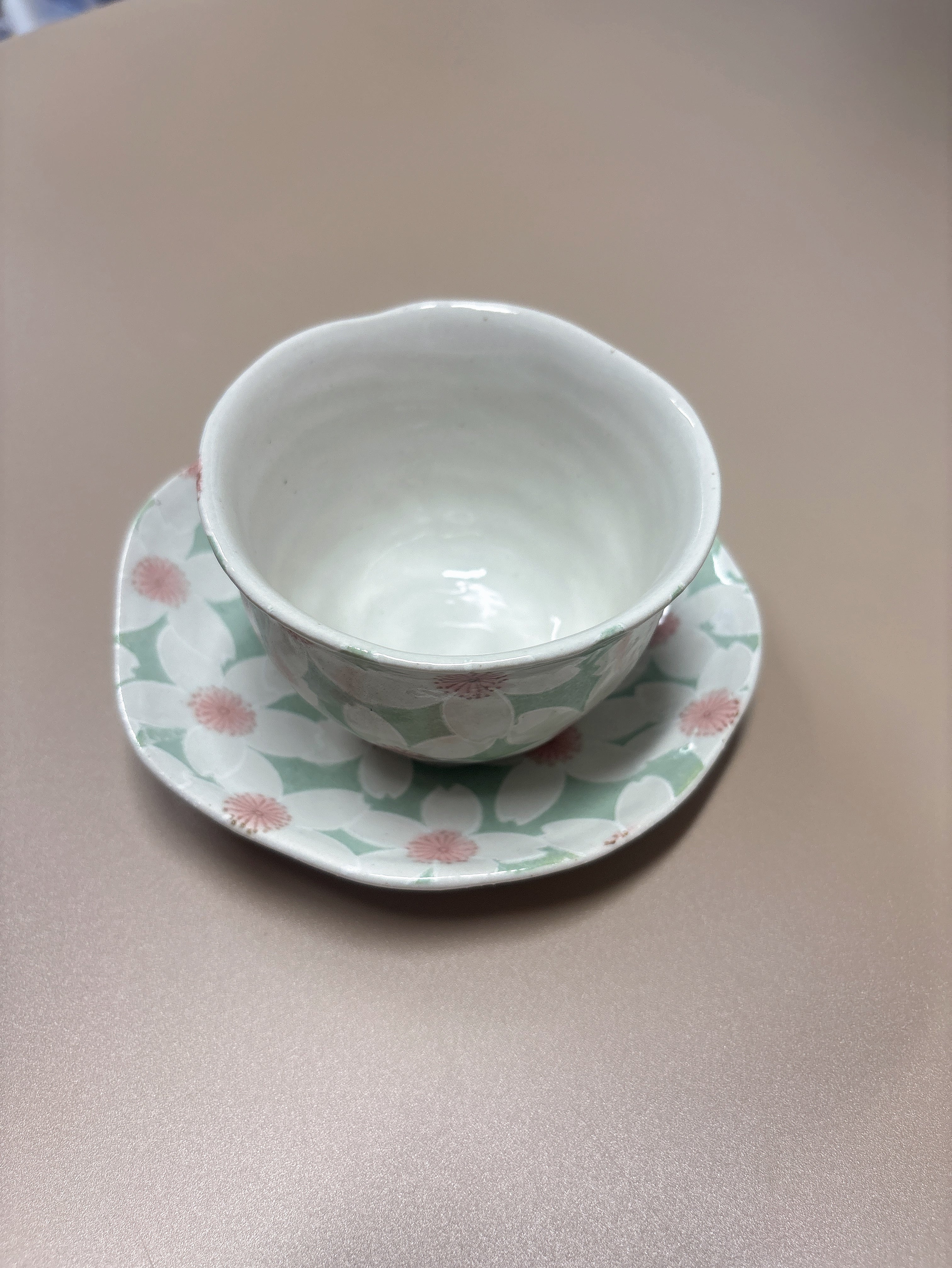 日本 濑户烧繁花手绘 手作釉下彩绘陶瓷花卉 茶杯碟子咖啡杯三件套50239
