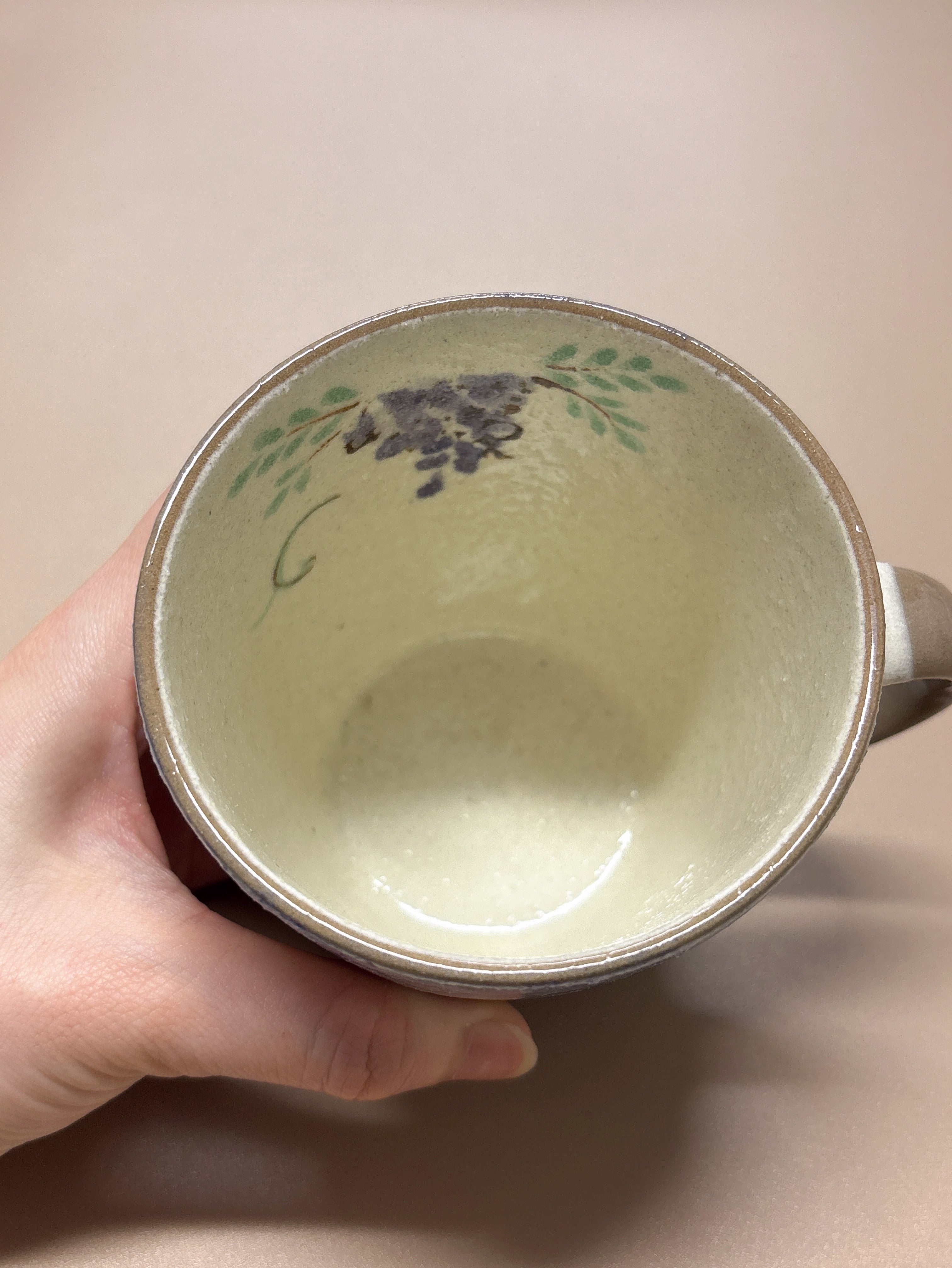 日本舞陶馆 濑户烧 手绘彩小花 复古马克杯 50225