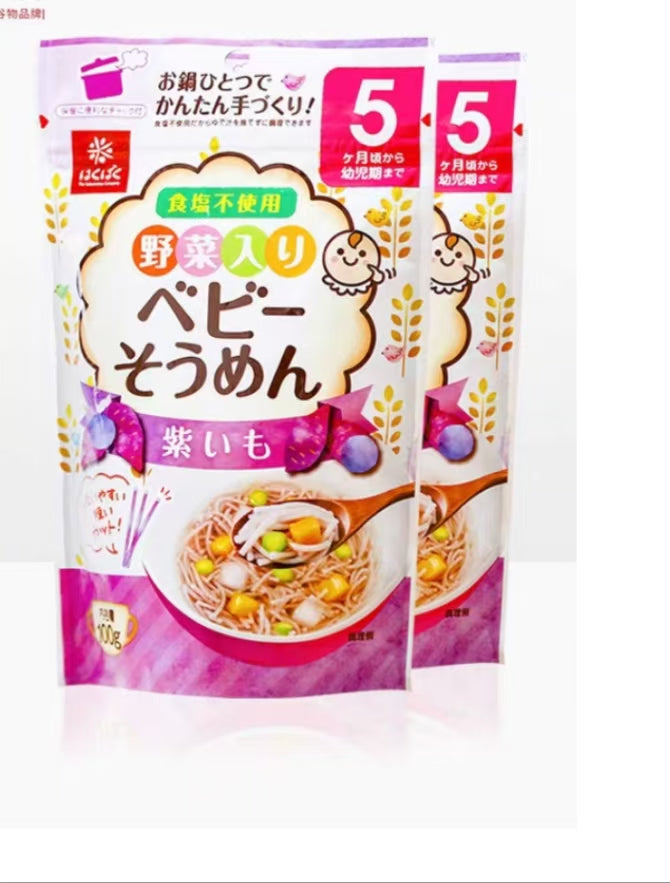 日本Hakubaku 黄金大地 宝宝面条Baby Somen 100g