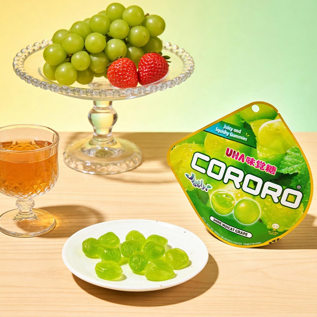 UHA Kororo Fruit Gummy Candy Green Grape Flavor 悠哈 味觉果汁软糖 青提味 48g (04/2027)
