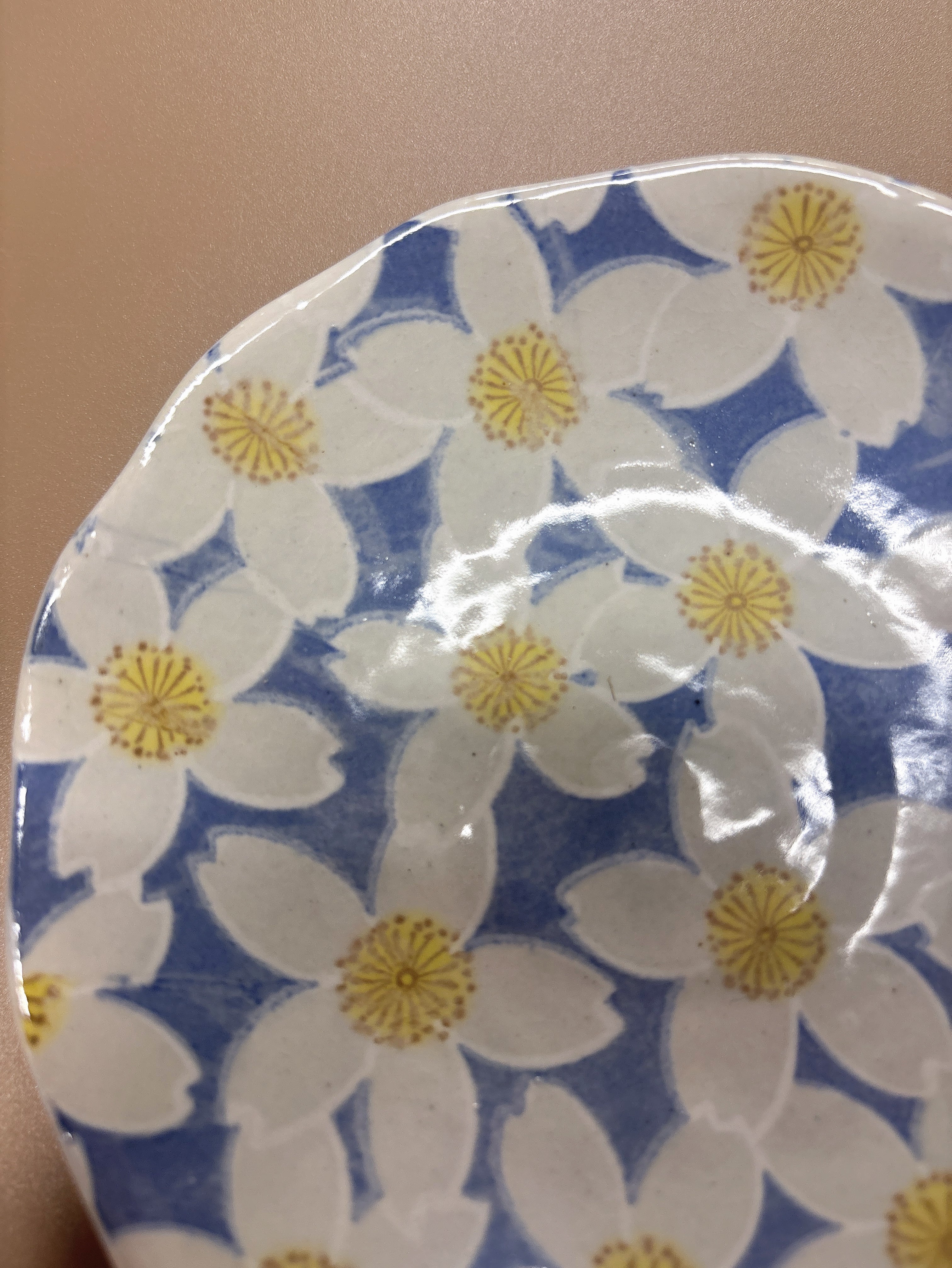 日本 濑户烧繁花手绘 手作釉下彩绘陶瓷花卉 茶杯碟子咖啡杯三件套50240