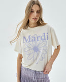 Mardi Mercredi FlowerMardi Tshirt Cream Light Purple One Size 韩国 纯棉雏菊印花宽松T恤 奶油紫 均码