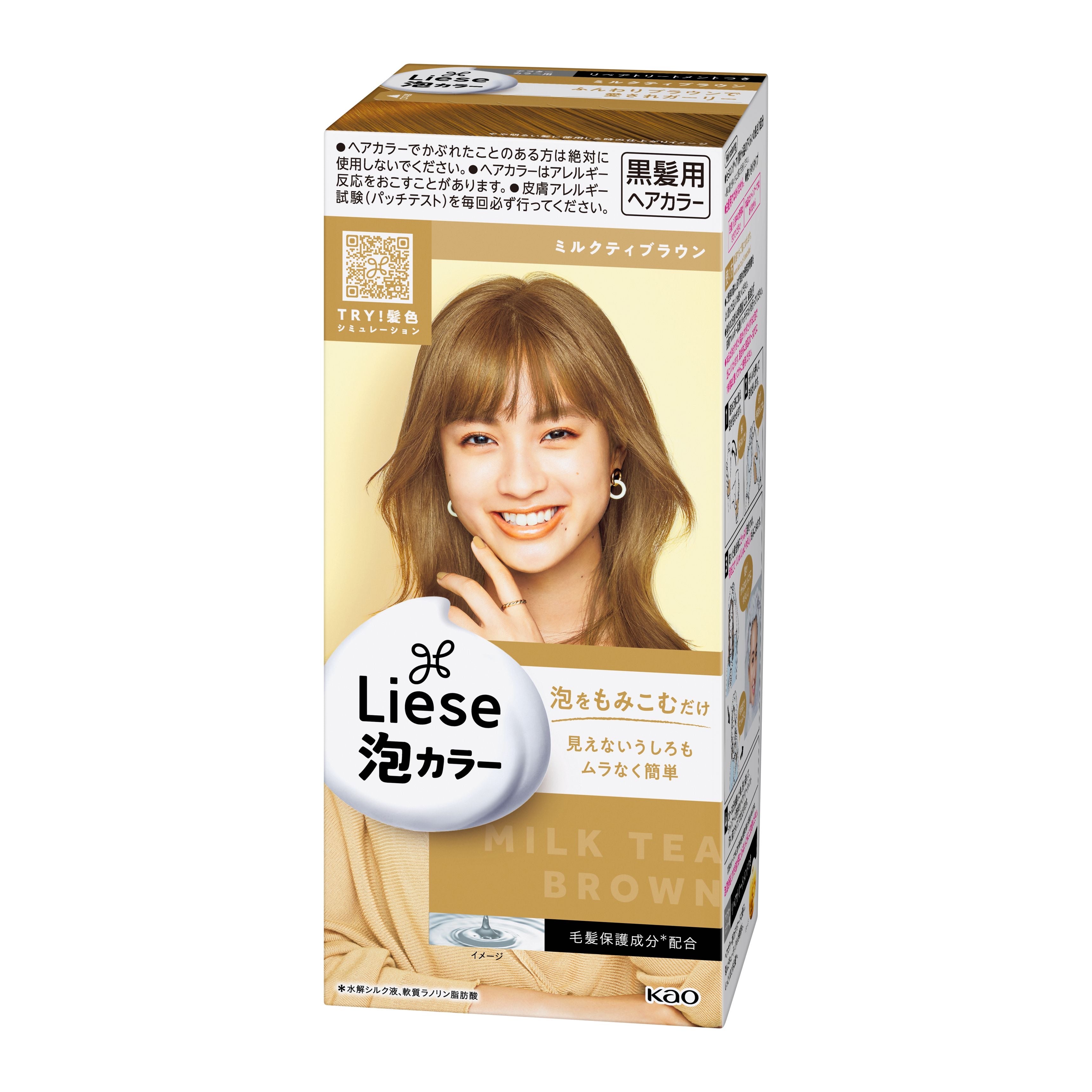 日本KAO花王 LIESE PRETTIA 泡沫染发剂  #奶茶棕色 108ml