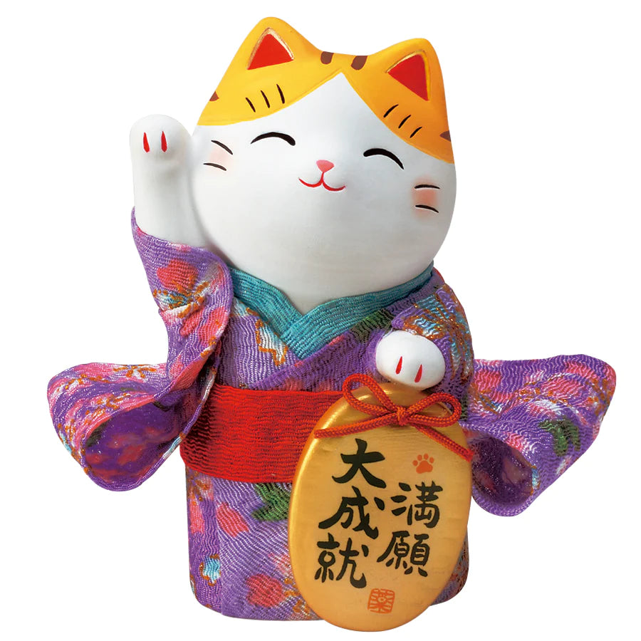 日本 薬師窯 江户錦彩ちりめん招财猫 三款可选