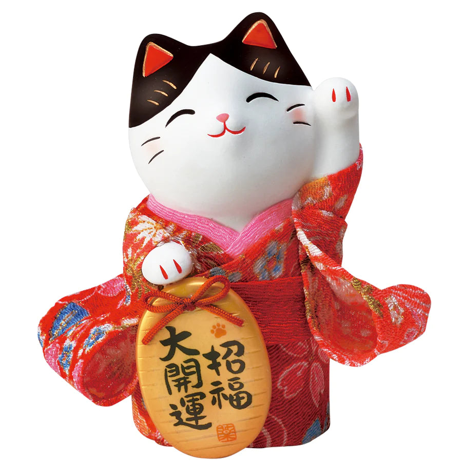 日本 薬師窯 江户錦彩ちりめん招财猫 三款可选
