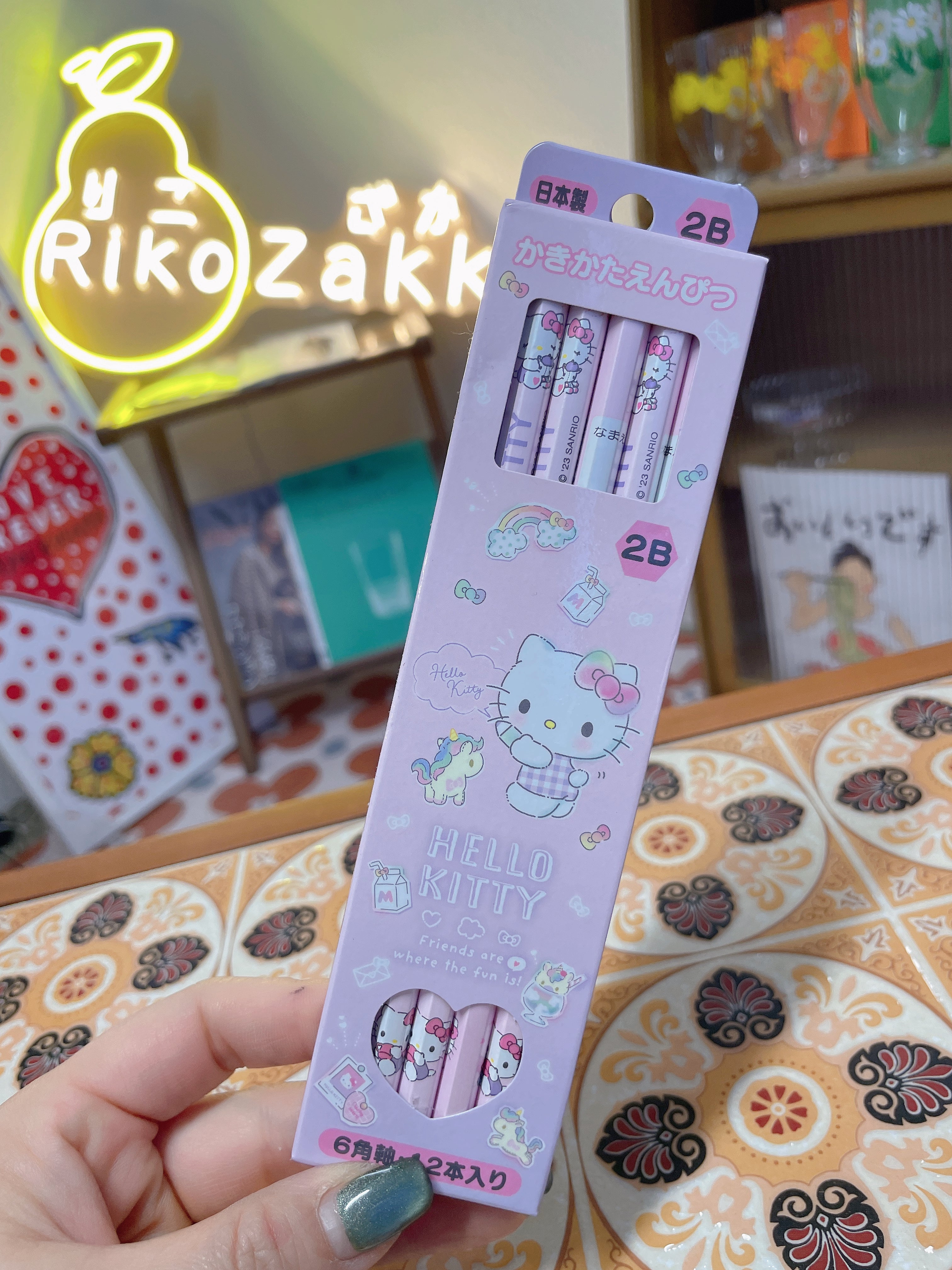 日本 SANRIO 三丽鸥 Hello Kitty 学生六角2B铅笔 一盒12本入 无铅环保