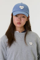emis Heart Rubber Patch Ball Cap Blue 韩国 emis 棒球帽  橡胶桃心章 蓝色