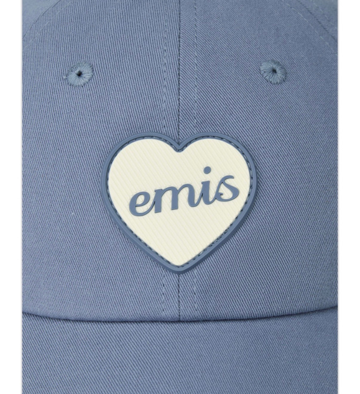 emis Heart Rubber Patch Ball Cap Blue 韩国 emis 棒球帽  橡胶桃心章 蓝色