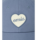emis Heart Rubber Patch Ball Cap Blue 韩国 emis 棒球帽  橡胶桃心章 蓝色