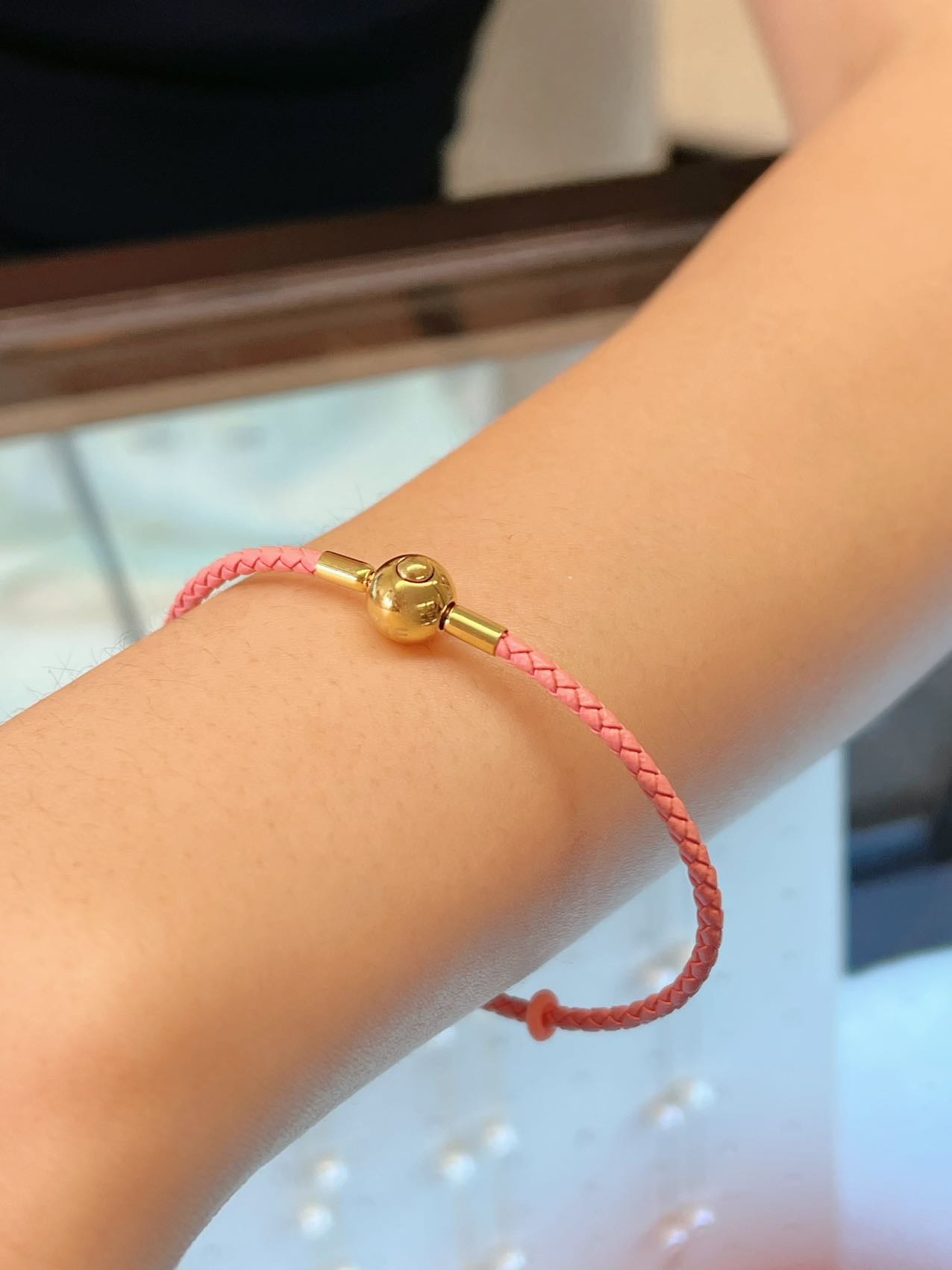 【Riko‘s Fashion accessories】多功能皮绳  2.5mm细牛皮 编织绳 粉色 圆扣头