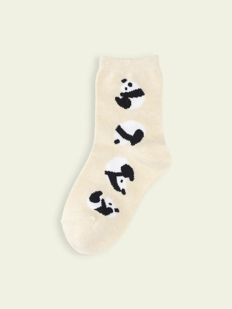 日本靴下屋Tabio 儿童熊猫滚滚图案短袜 三色可选