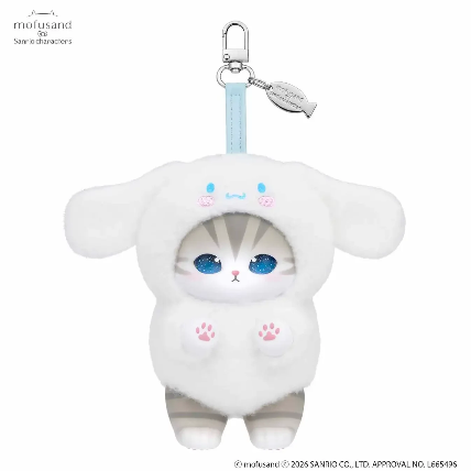 Mofusand x Sanrio Characters Kiramekko Plush Keychain Blind Box (1 Random Design) 猫福珊迪x三丽鸥限定联名挂件盲盒 1个（6种款式随机）