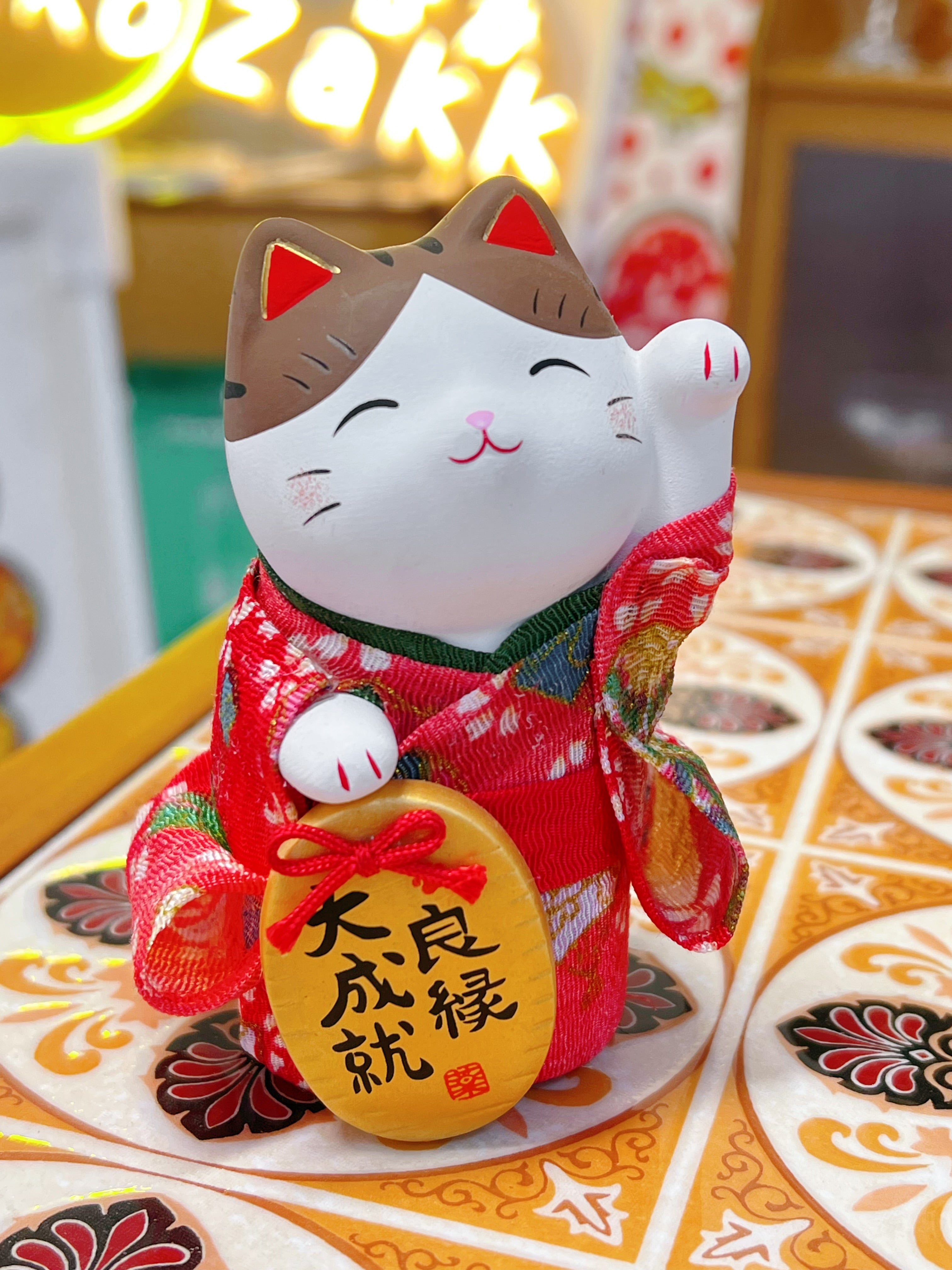 日本 薬師窯 江户錦彩ちりめん招财猫 三款可选