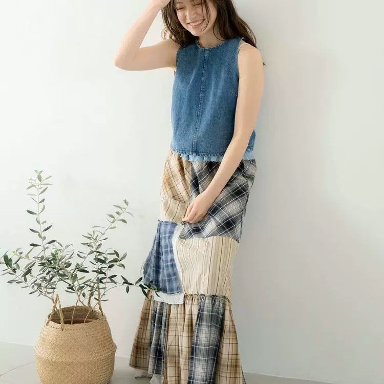 日本ungrid春季新品   牛仔背心