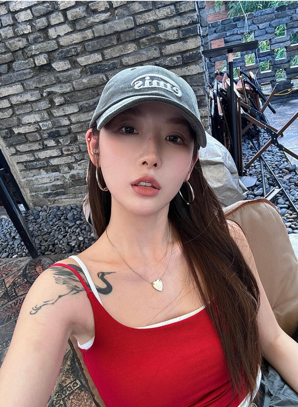 韩国 小众设计师emis字母刺绣 棒球帽 牛仔黑