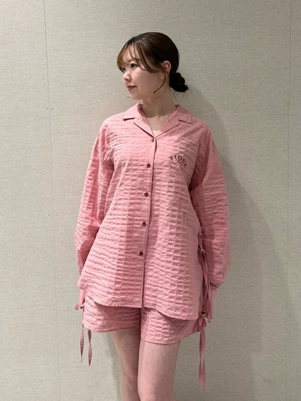 gelato pique  25春夏新品 彩色甜美刺绣字母 纯色系带长袖睡衣家居服套装