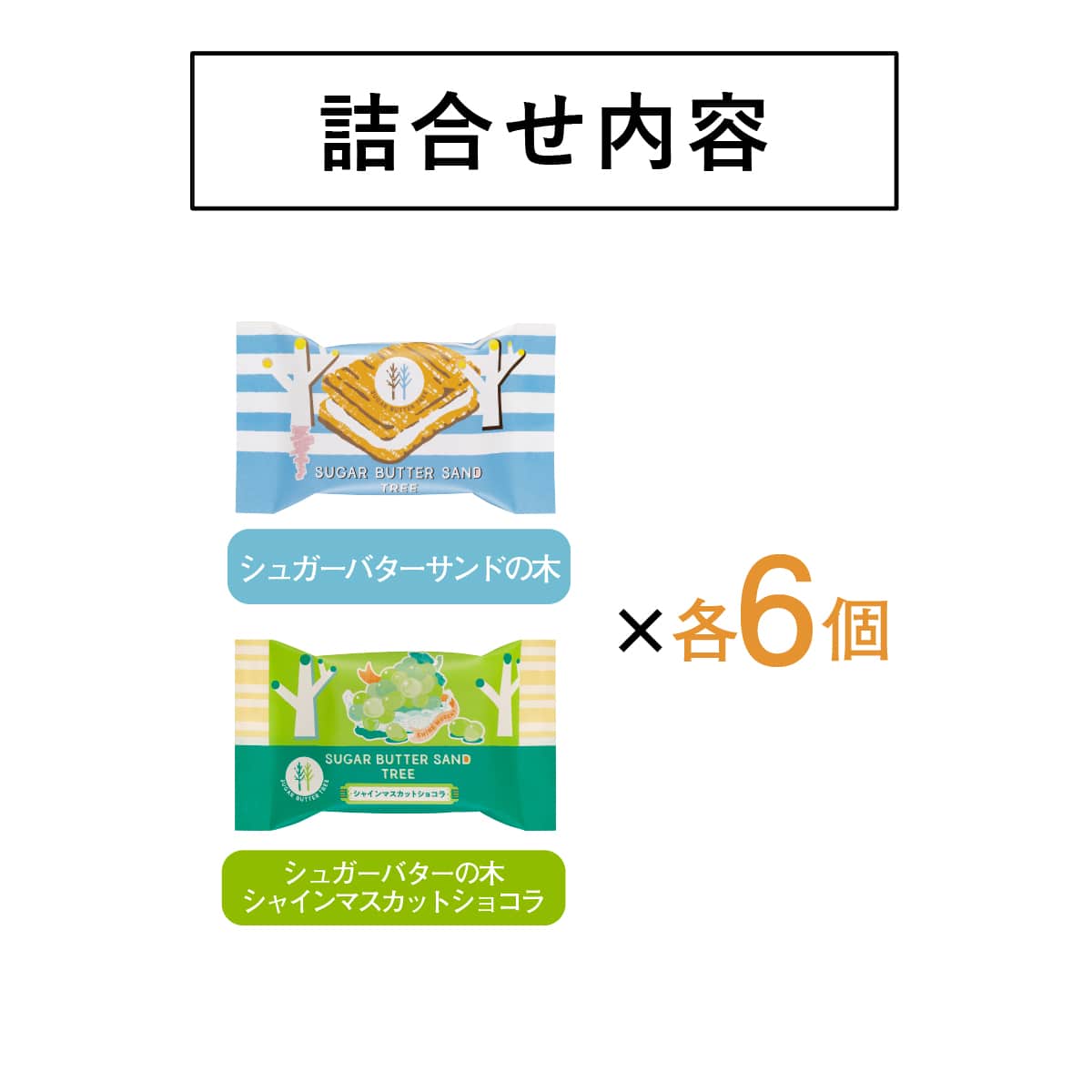 SUGAR BUTTER SAND TREE 2 Flavor Assortment Shine Muscat & Original 黄油树 三明治奶油饼干 原味&晴王组合装 12pcs （EXP：09/01/2026）