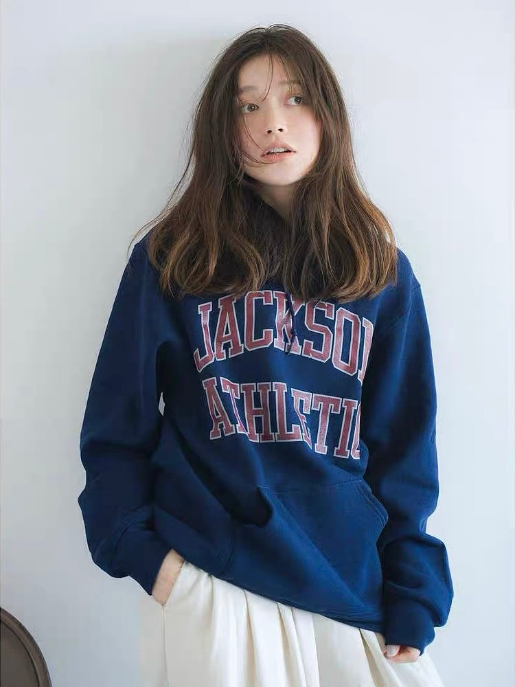 日本ungrid秋季新品 RusselxJacksonMatisse联名 宽松连帽加绒卫衣   均码