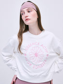 Mardi Mercredi Actif Cropped Sweatshirt Emblem Emboidered Ivory Pink One Size 韩国Actif系列 雏菊刺绣长袖短款卫衣 象牙粉 均码