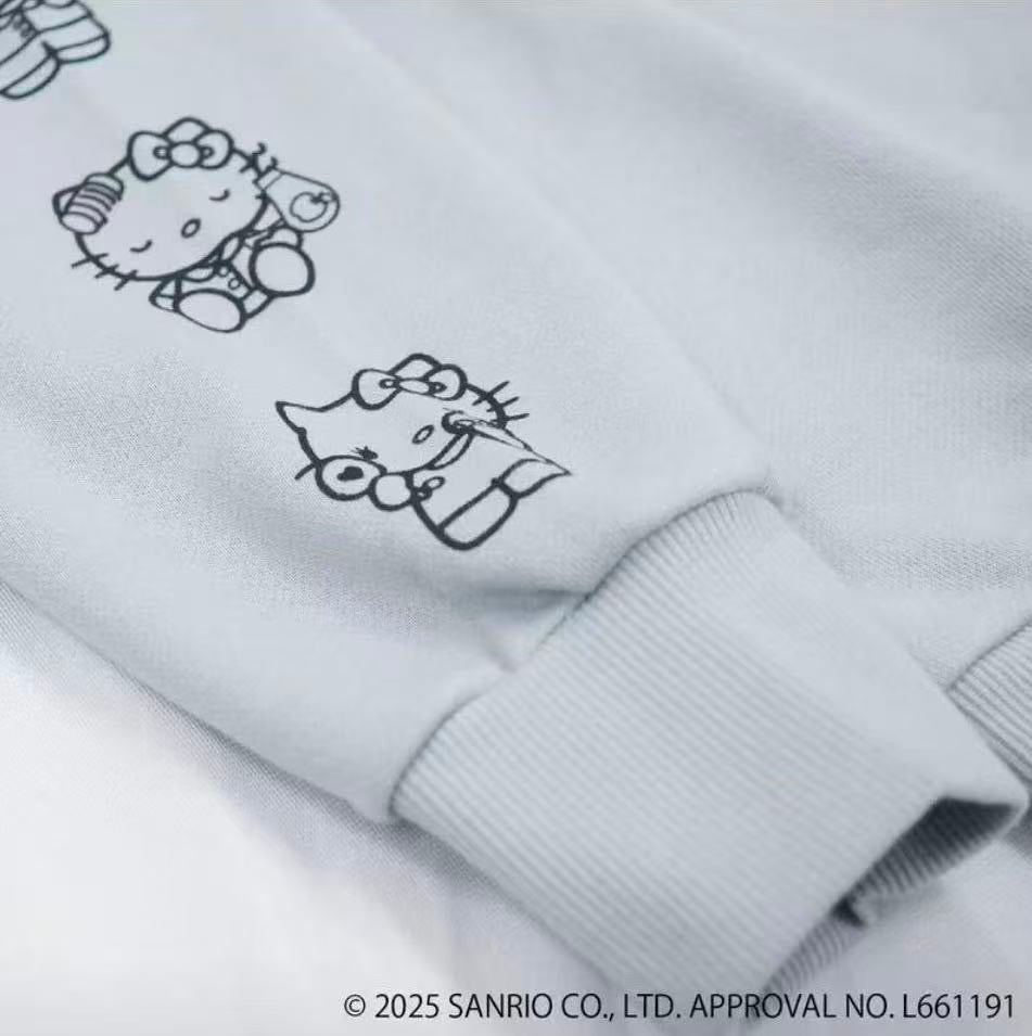 日本 SANRIO 三丽鸥 my dailylife系列 hello kitty长袖圆领卫衣 灰色 M码