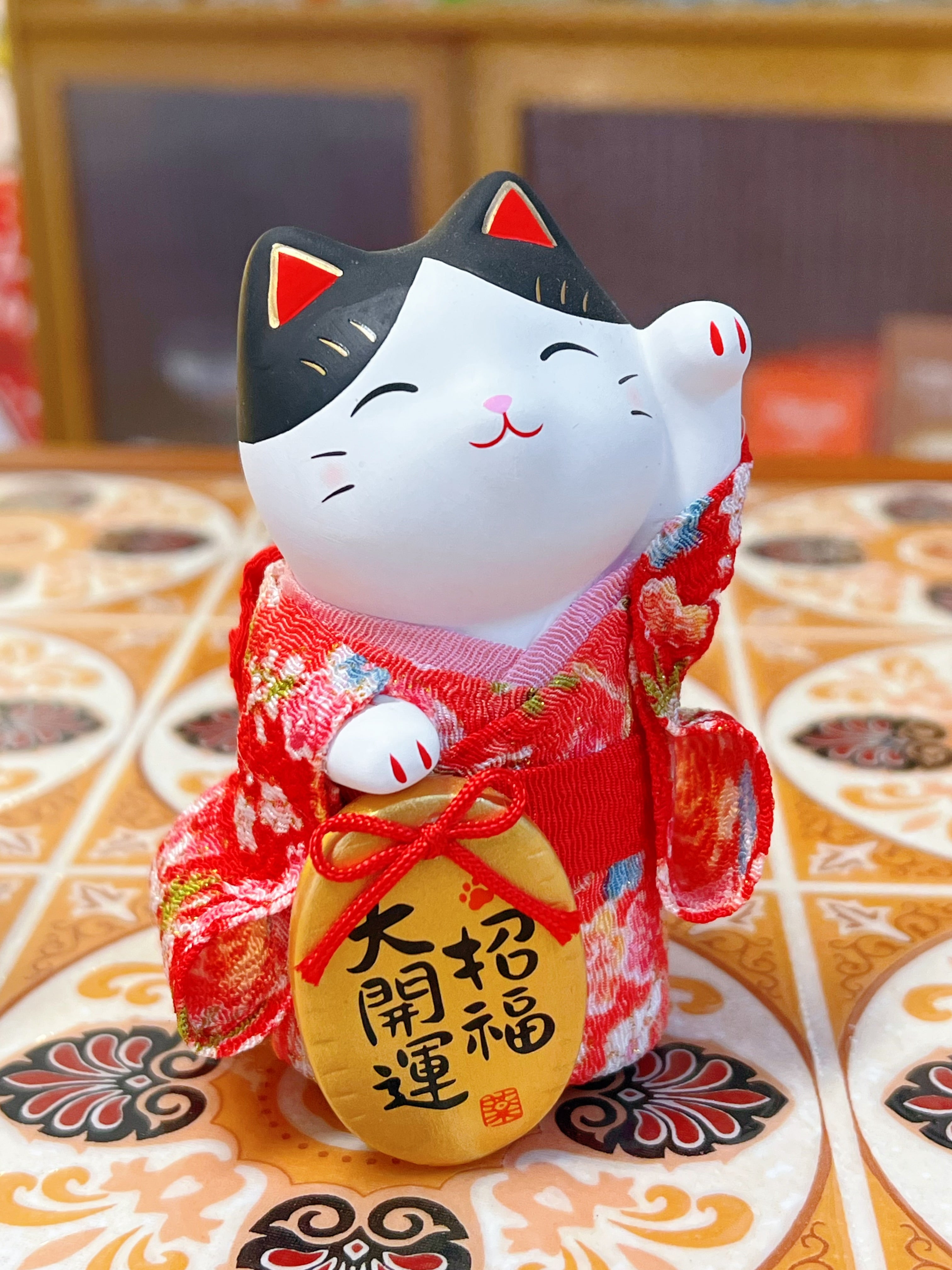 日本 薬師窯 江户錦彩ちりめん招财猫 三款可选