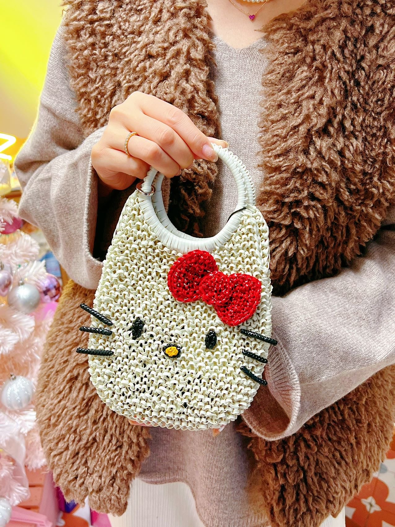 日本ANTEPRIMA编织包 hello Kitty 小号 带链条