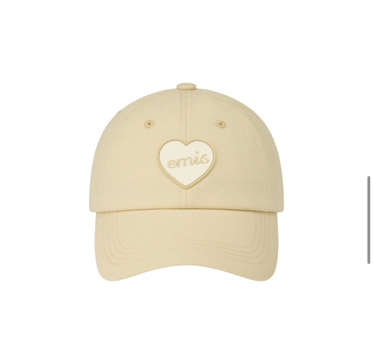 emis Heart Rubber Patch Ball Cap Beige 韩国 emis 棒球帽  橡胶桃心章 米色