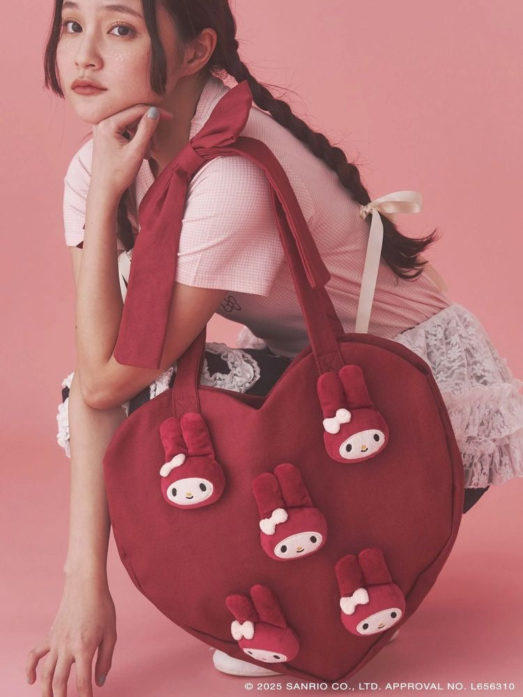 日本Merry jenny 合作款 My Melody heart tote bag