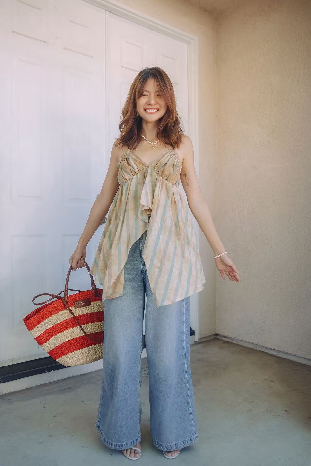 【Riko's collection】不规则条纹吊带（🍐166/100斤，穿S）