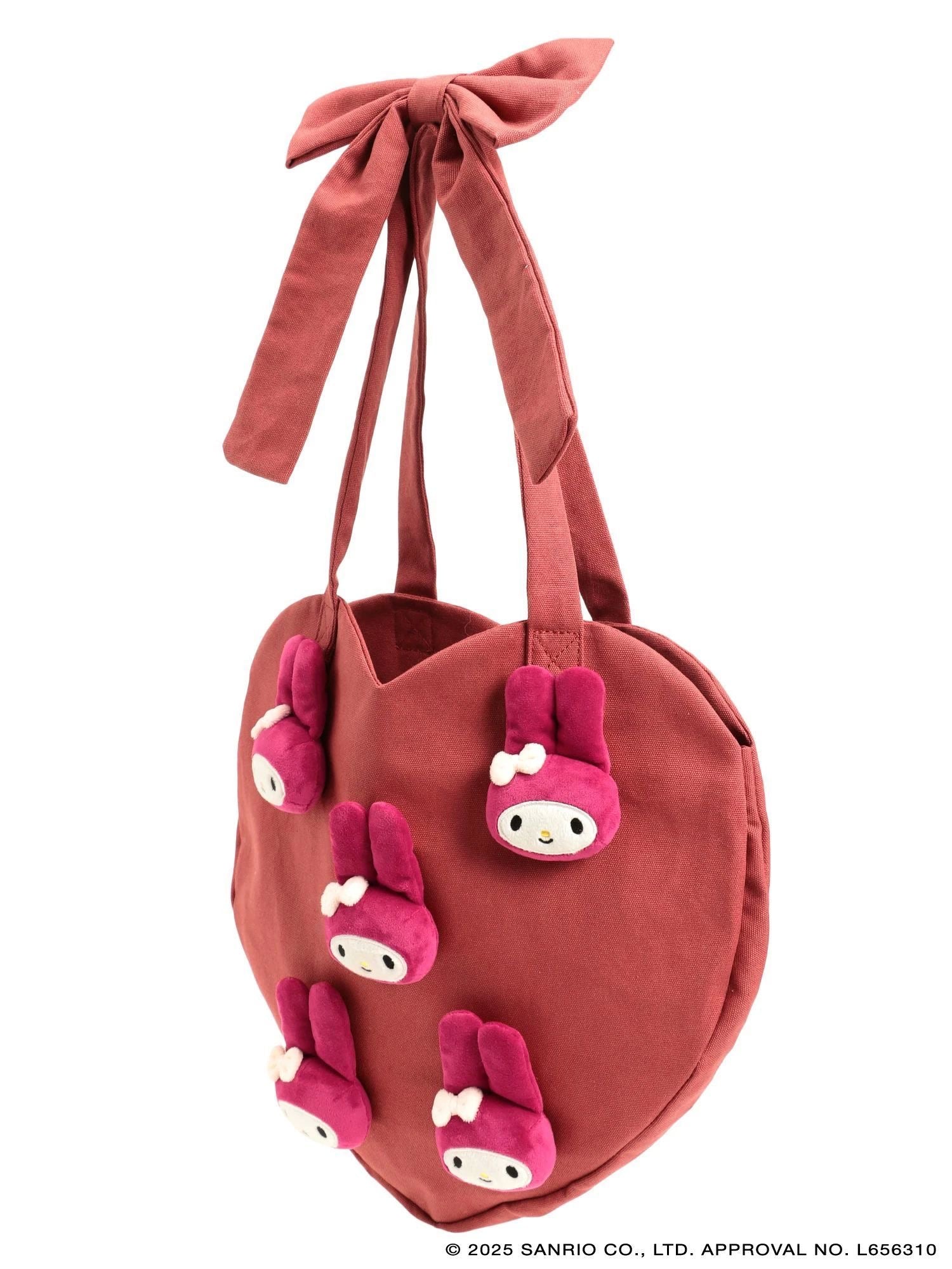 バッグ merry jenny My Melody heart tote bag Sanrio My Melody Heart Tote Bag Ribbon Strap merry jenny