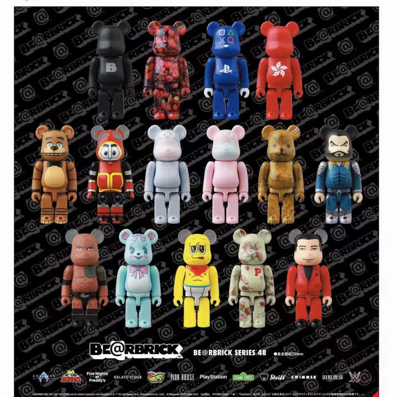 BE@RBRICK 48代  100％ BEARBRICK 积木熊潮玩公仔摆件24件 尺寸约7cm 材质PVC