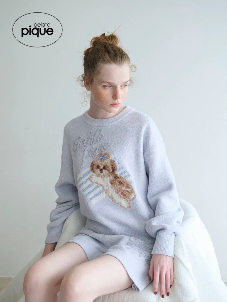 gelato pique 25秋冬新品 睡衣半边绒西施犬 套头衫居家服