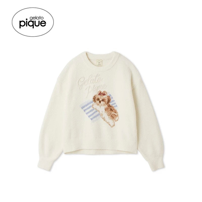 gelato pique 25秋冬新品 睡衣半边绒西施犬 套头衫居家服