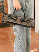 COMME des GARÇONS CDG Girl Ribbow Handbag 川久保玲  CDG GIRL 蝴蝶结包 黑色漆皮单肩法棍包