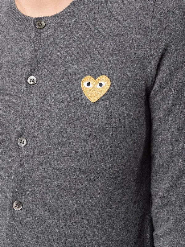 COMME des GARÇONS 川久保玲  羊毛衫/开衫  新版圆领 （灰色 金心）