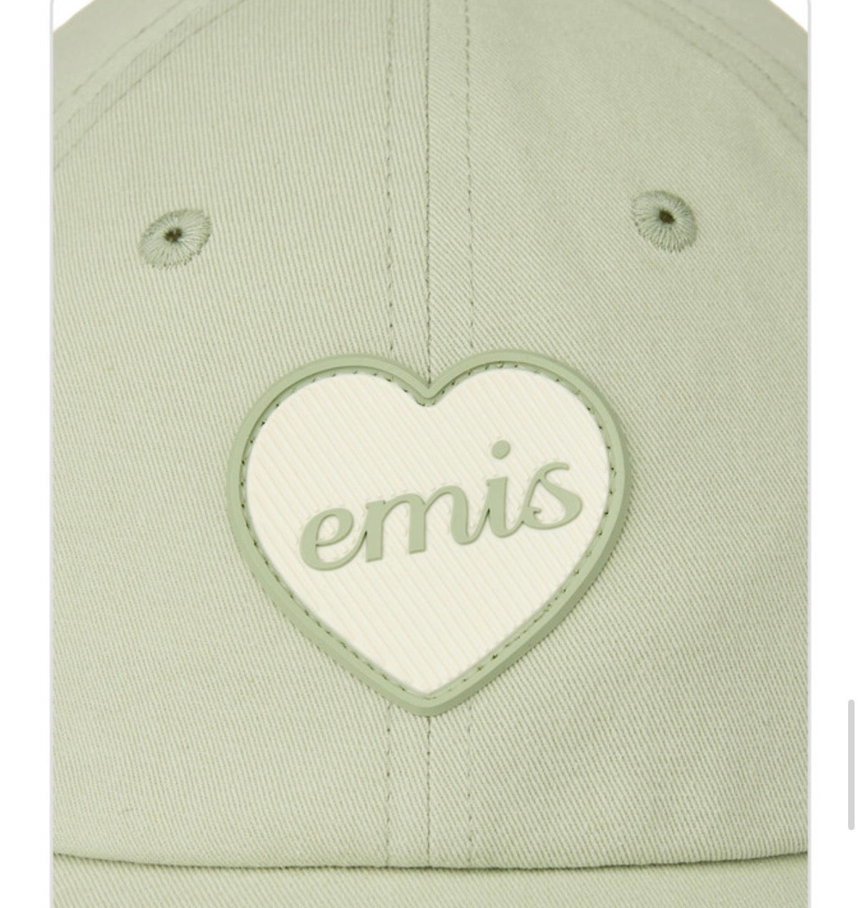 emis Heart Rubber Patch Ball Cap Mint 韩国 emis 棒球帽  橡胶桃心章 清爽薄荷绿