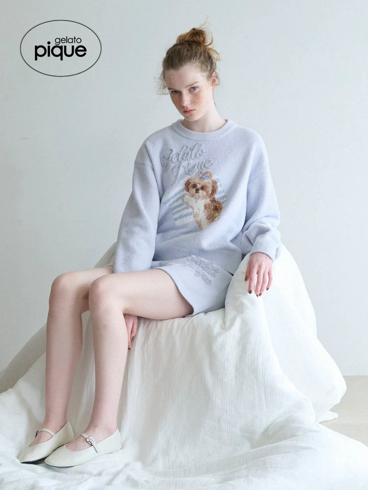 gelato pique 25秋冬新品 睡衣半边绒西施犬 套头衫居家服