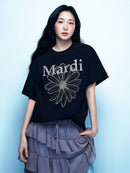 Mardi Mercredi Unisex FlowerMardi Tshirt Cream Black Taupe One Size 韩国 纯棉雏菊印花宽松T恤 黑咖 均码 此款男女均可穿
