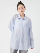 Lily Brown Scrunchie Set Sheer Shirt Blue 日本 LILY BROWN 26夏季新品 条纹衬衫 防晒罩衫 搭配同色大肠发圈 蓝紫色 均码