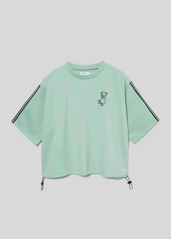 【graniph】抽绳平纹针织T恤 男女同款 薄荷绿 L码