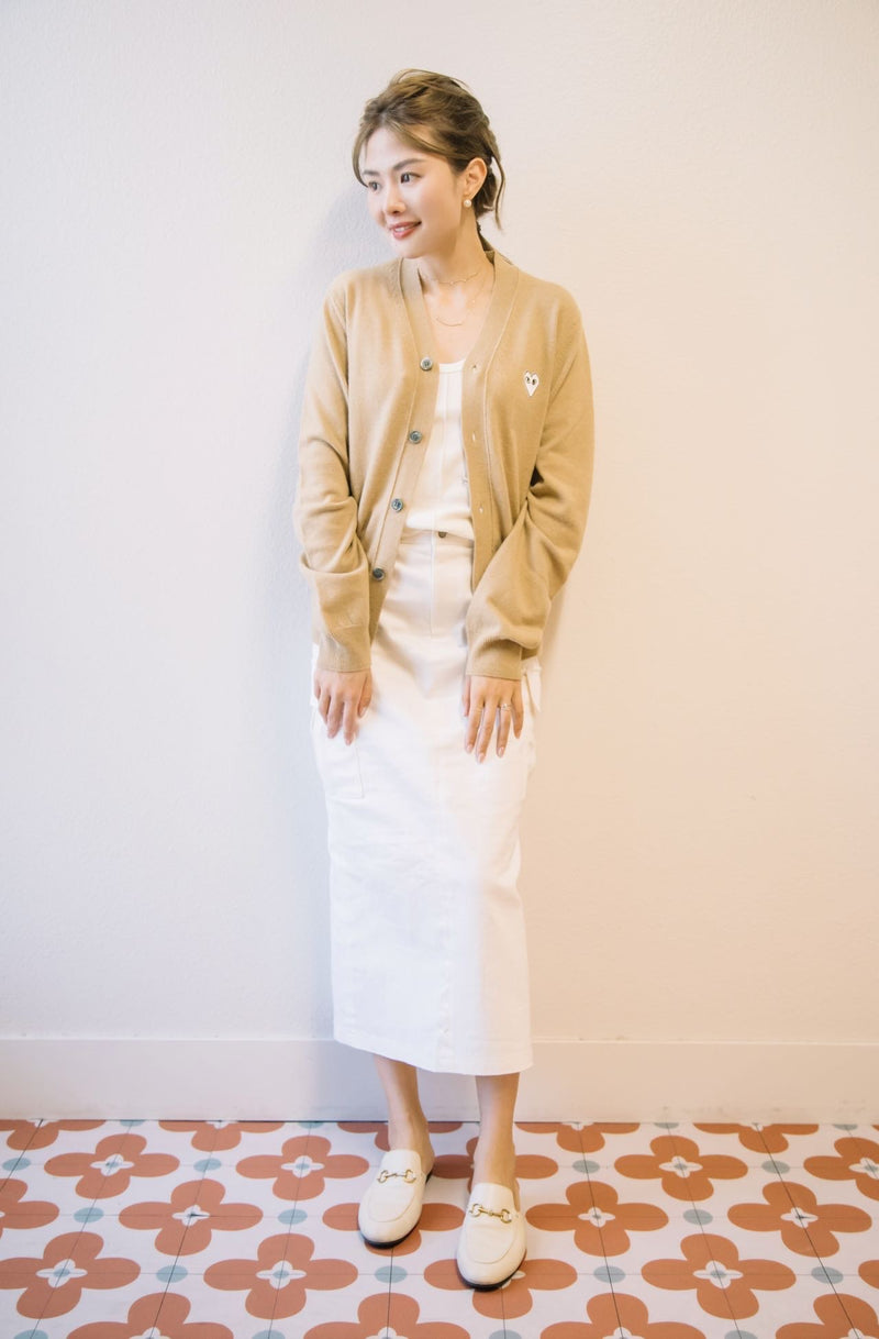 【Riko's collection】白色牛仔裙 工装口袋半身裙 （梨子腰围65穿S码）