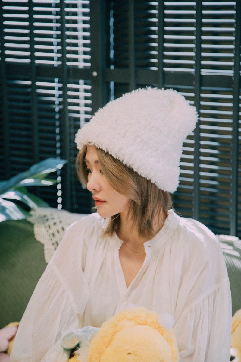 【Riko's collection】柔软百搭 冬季帽子 保暖大头围可戴 白色