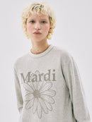 Mardi Mercredi Waffle Sweatshirt FlowerMardi One Size 韩国 华夫格纹雏菊印花卫衣 燕麦色