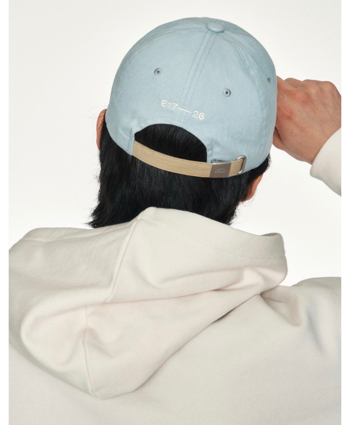 emis Duo Logo Two Tone Ball Cap Pastel Blue 韩国 emis 拼色棒球帽  淡蓝拼卡其 双层刺绣标