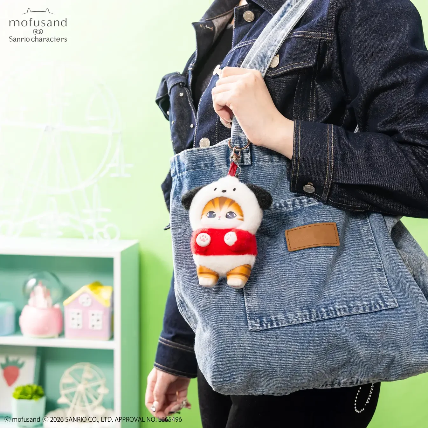Mofusand x Sanrio Characters Kiramekko Plush Keychain Blind Box (1 Random Design) 猫福珊迪x三丽鸥限定联名挂件盲盒 1个（6种款式随机）