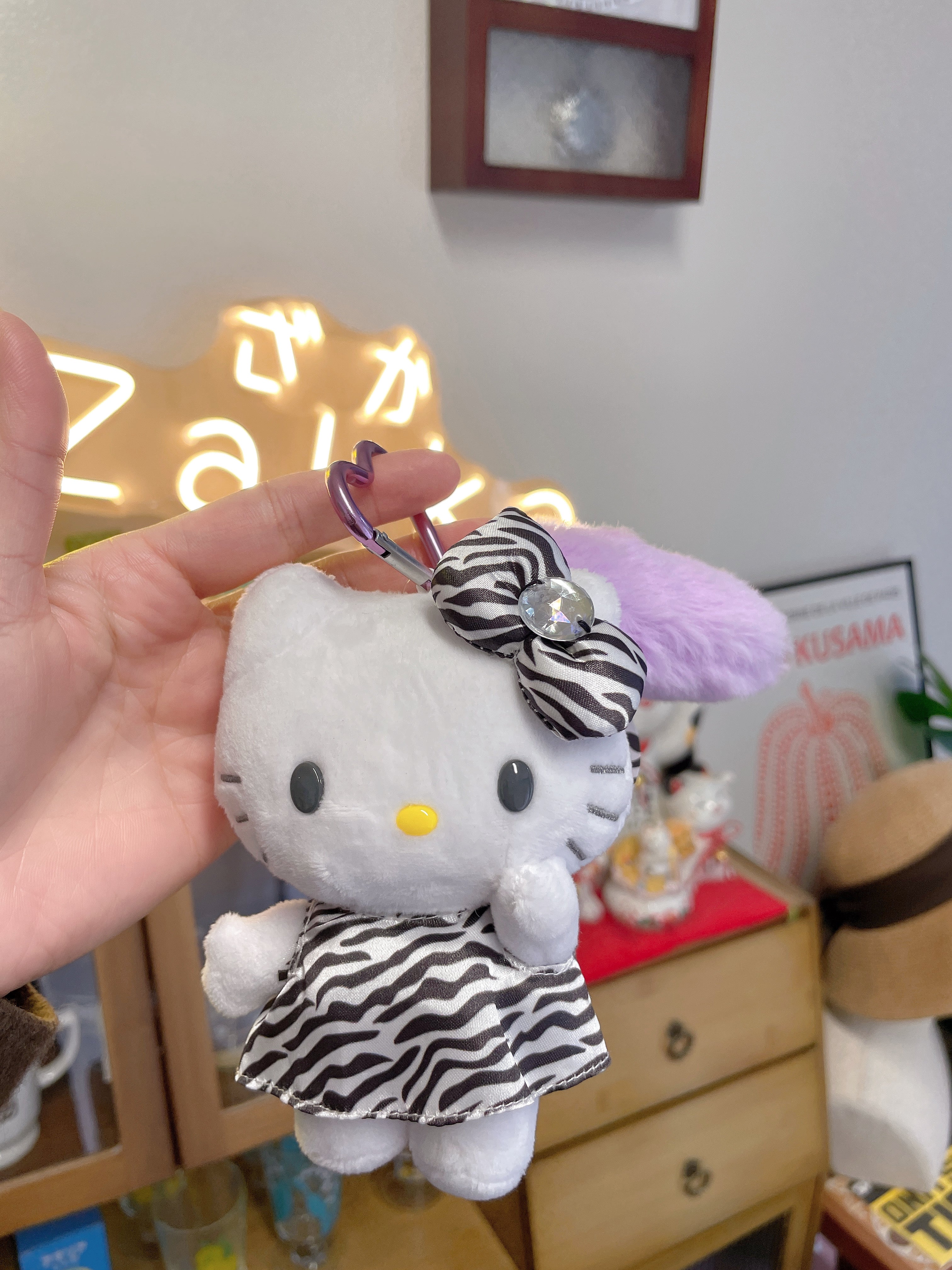 日本 SANRIO 三丽鸥 NIC 斑马纹爱心扣 挂件