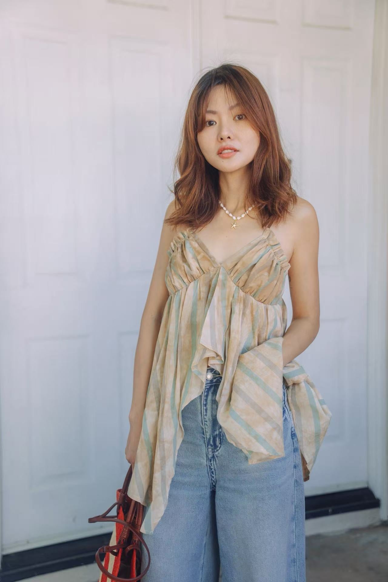 【Riko's collection】不规则条纹吊带（🍐166/100斤，穿S）