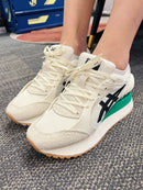 Onitsuka Tiger鬼冢虎 MOAGE CO 舒适系带休闲老爹鞋 厚底增高 米色【材质：织物+牛剖皮革】