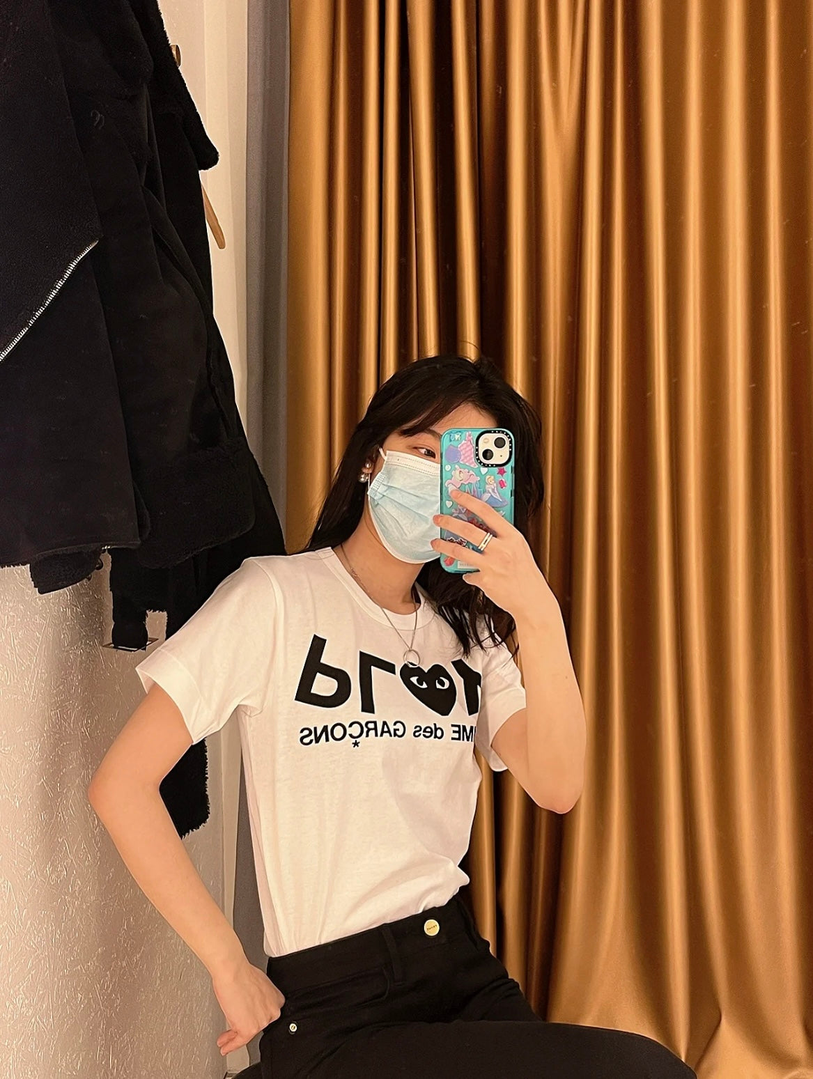 【0609ずみ】COMME des GARÇONS 川久保玲【PLAY 女士】  黑白 字母爱心