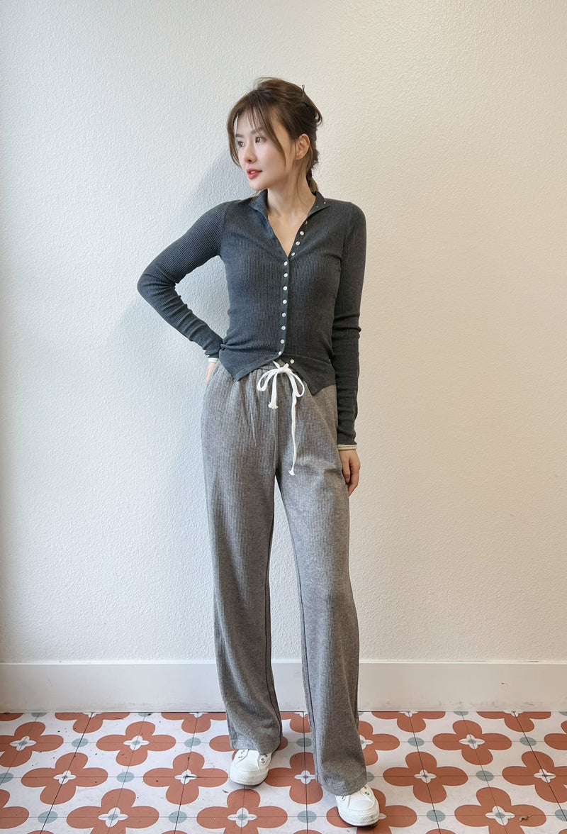 【Riko's collection】灰色薄款针织上衣（🍐166/100斤穿S）